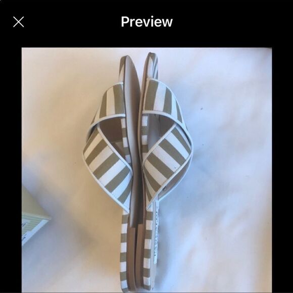 DIANE B. TAUPE/WHITE CRISS CROSS SLIDES.  … - Picture 6 of 6